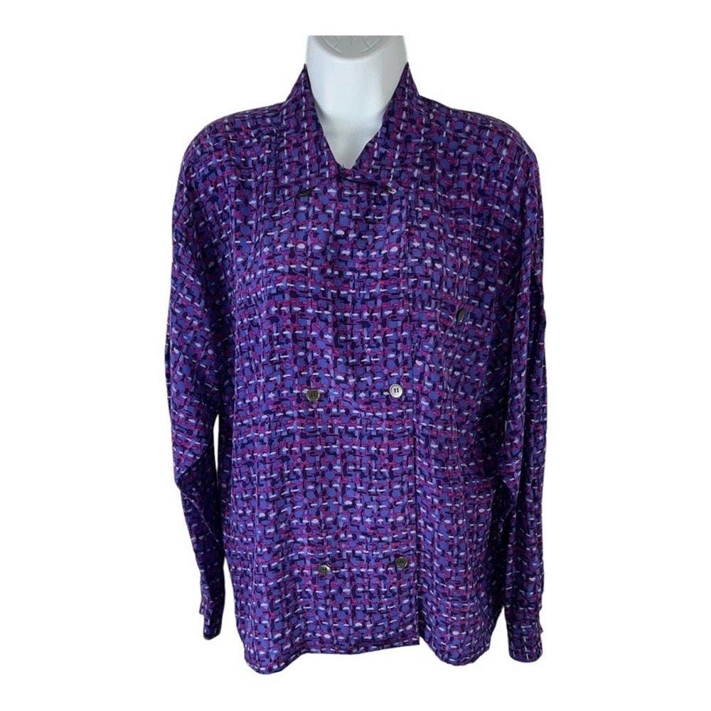 Christian Dior 100% Silk Blouse Purple sz 12